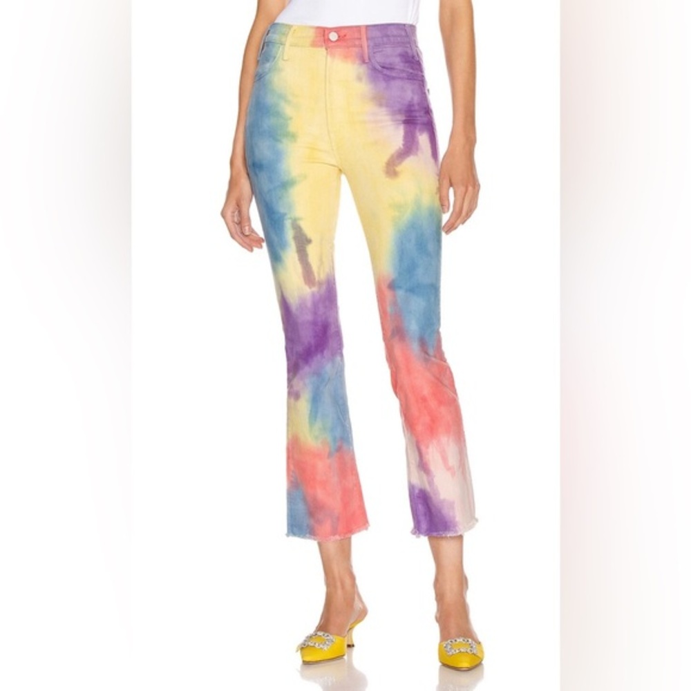 Mother The Hustler Ankle Fray Tie Dye Jeans Mystical AF Size 27